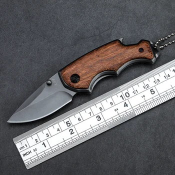 Кухненски ножове 57HRC, сгъваем тактически нож, Стомана, дърво, Бойни Преносими джобни титанови ножове, инструмент за оцеляване, Лов инструмент за спасяване