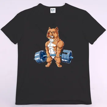 Куче-побойник, Фитнес, Забавна спортна плъх, културизъм, тениска с яка-часова, мъжки Ежедневни тениска с къс ръкав, Оверсайз 