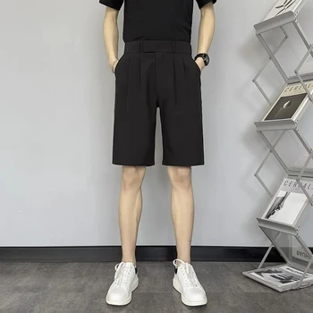 Летни Мъжки къси панталони Корейската мода Harajuku Vintage Wild Губим 2023 дрехи Мъжки Ежедневни Директни Къса костюмные панталони Мъжки Обикновена