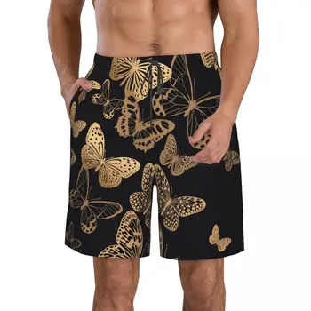 Летни мъжки къси панталони с 3D-принтом във формата на пеперуда, плажни хавайски домашни къси панталони на съвсем малък за почивка
