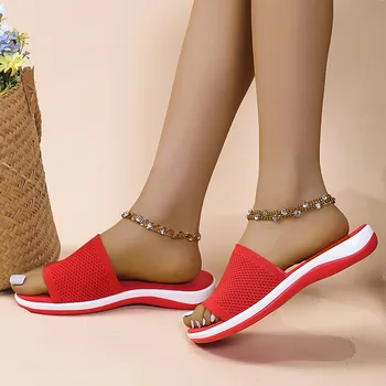 Летни Нови дамски сандали 2023, римски чехли на равна подметка, ежедневни, плажни сандали за дома и на улицата, дамски обувки за жени