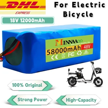 Литиево-йонна Батерия с Висок Капацитет 48V 100mAh 1000w 13S3P XT60 За Електрически скутер E-bike 54.6 v с BMS + зарядно устройство