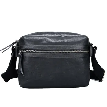 Луксозен дизайн, мъжки чанти през рамо от естествена кожа, модерен бизнес ежедневна чанта през рамо, голям пътна чанта-месинджър 2A