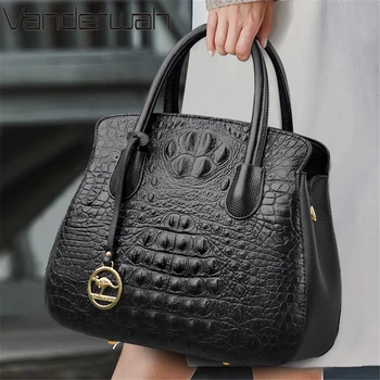 Луксозни дамски чанти, дизайнерски кожена чанта с изображение крокодилска кожа, марка дамски ежедневни чанта през рамо, дамски чанти-тоут Sac