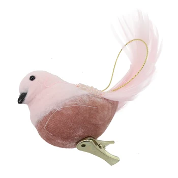 Луксозно розово бижу под формата на елхи, имитирующее полистирен пера на птици ръчно изработени с реалистичен външен вид