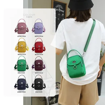 Малка чанта през рамо, найлон дамска чанта за мобилен телефон, мини-дамска чанта-месинджър, дамски портфейл, чанта през рамо, дамска чанта чантата е женска