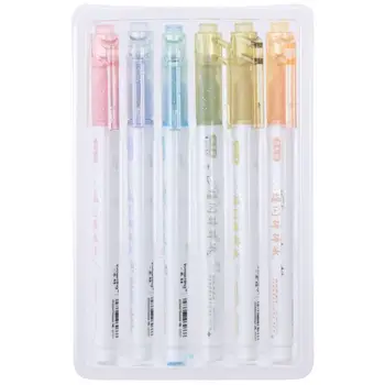 Маркери с пайети 6шт, маркери за гладко писане 6 цвята, писалка с метален набор от маркери Office