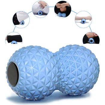 Масажна топка с фъстъци ЕВА, двоен салон топка за лакросса, подвижен топката за физиотерапия, инструмент за масаж на дълбоките тъкани, гърба, ръцете, краката.