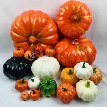 Мини Изкуствена Тиква за Хелоуин Имитация на декор от зеленчуци, направи си САМ Занаятите Хелоуин Украса за дома партита Подпори Селска къща Реколта