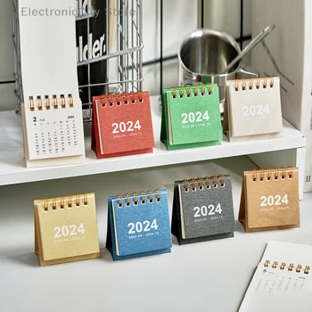 Мини-календар на 2024 година Минималистичен Календар Украса на работния плот Студентски канцеларски материали за планиране и организиране на дневния график