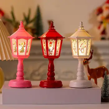 Мини коледни фенери Коледна украса за вашия работен плот Малки led фенери В рождественском стил, свещници за коледни елхи