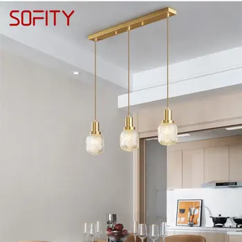 Модерен окачен лампа SOFITY от месинг със златно led, творчески декоративен окачен лампа за домашна трапезария, спалня