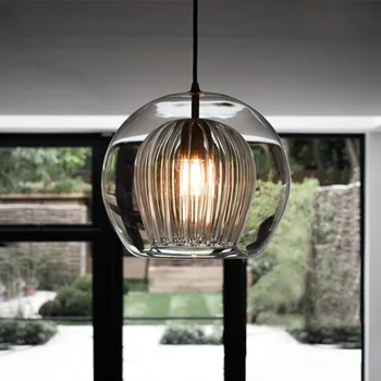 Модерен Окачен светлина от led стъкло Nordic Кухня Висящи Лампи За бар Промишлена Лампа за хранене, Хол осветителни Тела за дома