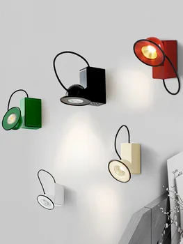 Модерен стенен лампа с метална рисувани, италиански магнитен лампа Stilnovo Minibox, ретро-стенни осветителни тела за вашия десктоп на четене, дизайнерски стенен лампа Lutres