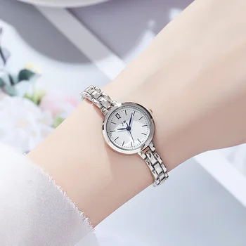 Модни дамски часовници марка alloy с малък циферблат, елегантни часовници гривна, изчистен студентски заключване W103