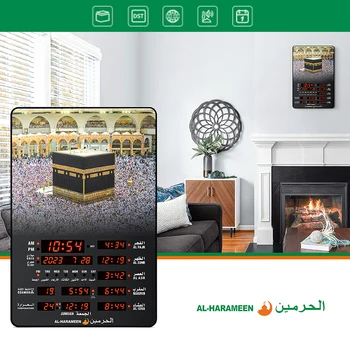 Молитвени часове джамия Азан Дигитален Календар на Ислямската джамия Азан Мюсюлмански Молитвени Стенен часовник Будилник Рамадан Начало Декор + Дистанционно управление