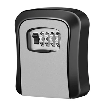 Монтиран на стената на замъка за ключове с 4-цифрена парола, кодекс за заключване за сигурност за вашия офис, сейф за ключове, Тайна кутия за съхранение, Органайзер