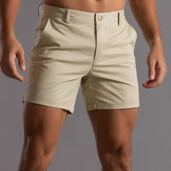 Мъжки летни обикновена панталони с джоб на съвсем малък, свободни ежедневни спортни директни шорти за бягане, популярната корейска плажно облекло за мъже