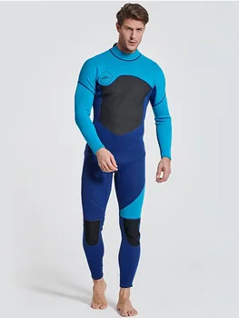 Мъжки неопрен с дълъг ръкав 3 мм, водолазный костюм за цялото тяло, неопрен с цип отзад, за гмуркане, гмуркане с шнорхел, сърф, гмуркане, едно парче