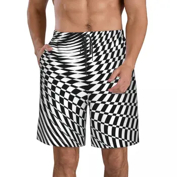 Мъжки плажни шорти с оптична илюзия, быстросохнущий бански за фитнес, 3D късометражни филми Смешни Street Fun