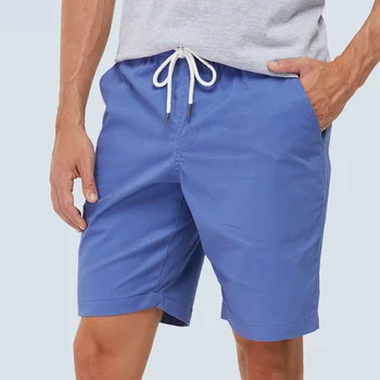 Мъжки сини летни шорти Плюс размера на ежедневни Памучни шорти Тънка Свободна спортни облекла за бягане, тренировки, колоездене, спортни къси панталони, гащички Xxxl
