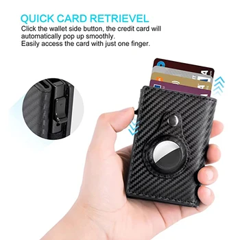 Мъжки тънък портфейл с биркой Airtag с щипка за пари, блокиране на Rfid Титуляр за кредитни карти, изчистен смарт портфейл, прост
