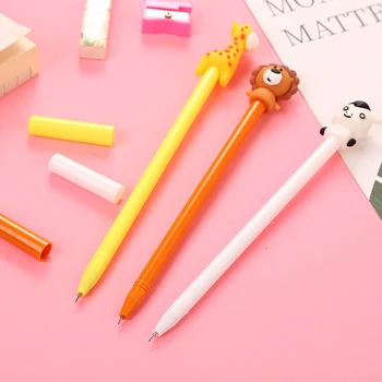 Набор от гелевых дръжки Kawaii 45шт, Химикалка писалка с анимационни Лъв и Жирафа за студенти, Хубаво Гел писалка 0,5 мм, черна, Офис консумативи за офиса и училище