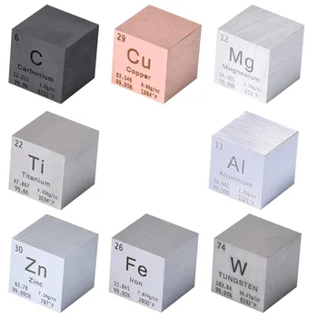 Набор от елементи-кубчета от 8 теми, метален вольфрамовый кубче с диаметър 1 инч, периодичната таблица на елементите, за обучение, за подарък, колекции