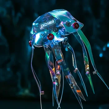 Направи си САМ Metal Jellyfish Assembly Model Kit Манта Скатове/Риба-Рекичка Механичен Фенер Риба 3D Пъзел Киберпънк Играчка За Деца Възрастни