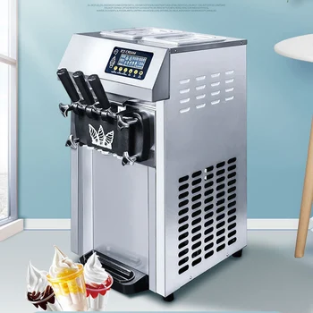 Настолен Автомат За производство на Мек Сладолед С Три Вкусове Търговска машина за Сладолед Автоматична Машина За Продажба на Сладолед под формата На Сладки Оръжие
