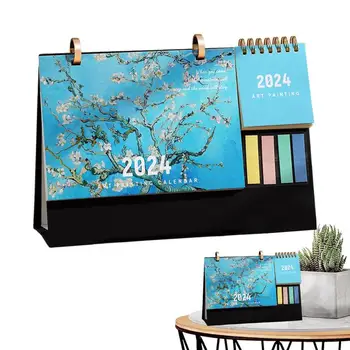 Настолен календар в стил ретро, Календар на графика за 2024 година, Настолен Календар, Планиране на хартия, Канцеларски материали за офиса.