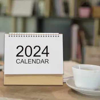 Настолен календар за вашия домашен офис в 2024 година, мини настолен календар с панти капак, Дизайнерско оформление на събития, удобен за офис декор