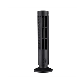 Нов USB-Кула Фен Безлопастный Кула Електрически Вентилатор, Мини-Вертикален Климатик, Безлопастный Стоящ Фен Черен Цвят