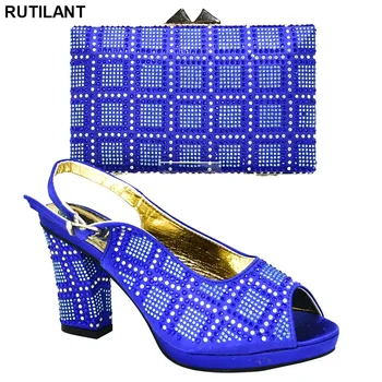 Нов комплект италиански обувки и чанти Envio Gratis, украсени с апликации, Италиански дамски обувки и чанта в тон, комплект женски тапочек