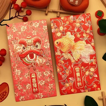 Нов червен плик 2024 г., креативен червен плик Long Spring Festival Лъки Пари в национален стил от висок клас.