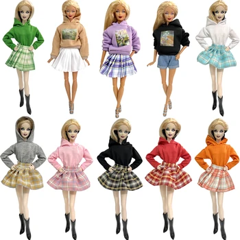 Нова оборудване, NK, 1 бр., палта добро качество за кукли 1/6, с модерна риза, пола за Барби кукли, аксесоари, детски играчки JJ