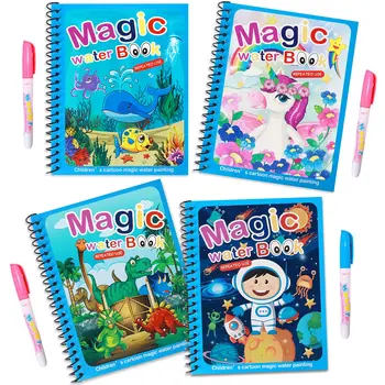 Новата магическа книга за рисуване с вода, за Награда-книжка за оцветяване, драскат, Магическа писалка, дъска за рисуване, Детски играчки, Книга за рисуване, Подаръци за рожден Ден