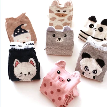 Нови дамски Есен-зима памучни Чорапи със собствени 3D уши и мультяшными животни за жени, Туристически Стандартни Спортни чорапи, спортни чорапи за кучета