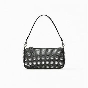 Нови дамски летни чанти с ярки диаманти, черни чанти, малки дизайнерски чанти-скитници, модерна чанта-месинджър през рамо.