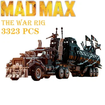 Новост В присъствието на 3300 бр. Серия Mad Movie Модифицировала военна инсталация Max War Rig Truck Toys Series Model Building Block Bricks Подаръци за деца