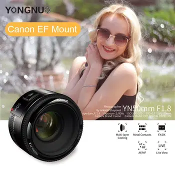 Обектива на камерата YONGNUO YN50mm F1.8 С Голяма бленда, Автофокусировкой и Ефекта е Супер Боке За Canon EOS 70D 5D3 600D