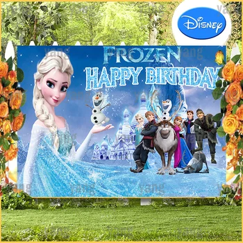 Обичай Замразени Сладък Свен Олаф принцеса Елза Анна Ханс на рожден Ден в Ледената Замъка, Декоративен Фон за снимки