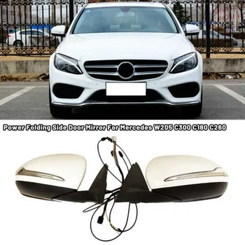Огледало за обратно виждане в събирането на поръчка Mercedes-Benz W205 C300 C180 C260 2014-2021 Сгъваеми с памет с топлинна лампа с сляп зона