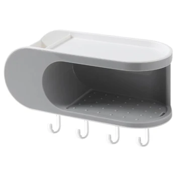 Однослойная кутия за сапун с плетене на една кука, без перфорация, домакински стенни кутия за съхранение на сапун в банята