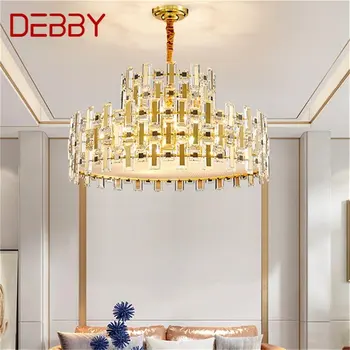Окачен лампа в стил постмодерното от TEMAR, креативна златен полилей, луксозен кристален led лампа за декорация на дома
