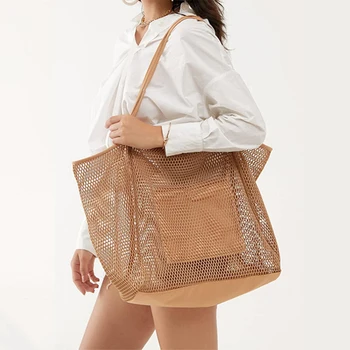 Окото плажна чанта-тоут с подвижна плажен охладителя без закопчалка за жени и деца