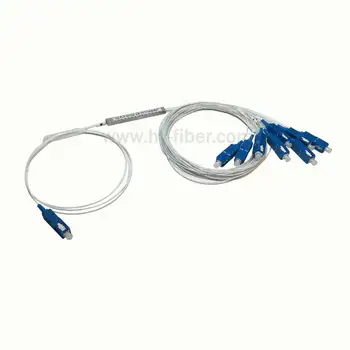 Оптичен Сплитер АД 1x8, Модулен Делител LGX със Синьо конектор SC/UPC, Дължина на кабела G657A1 0,9 mm, 1 m