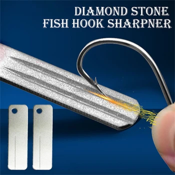 Острилка за риболовни куки Преносим Diamond Камък Инструменти За Заточване на рибарски куки Каменен Нож и Ключодържател за аксесоари за риболов в открито