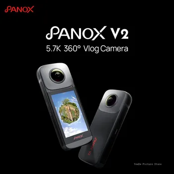 Панорамна екшън-камера Panox V2 12K 360 за каране на мотоциклет и гмуркане с подобрено качество на видео 5,7 До/30 кадъра в секунда, Hdr режим