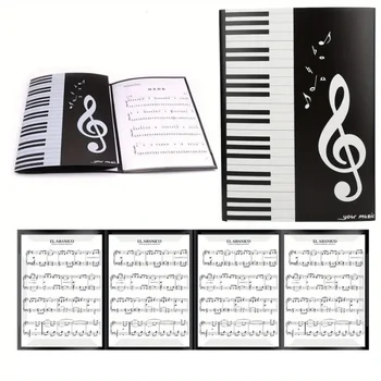 Папка за бележки формат А4 с 6 джоба Лист за съхранение на ноти Голяма папка за запис на фортепианных партитури Папка за промяна на бележки